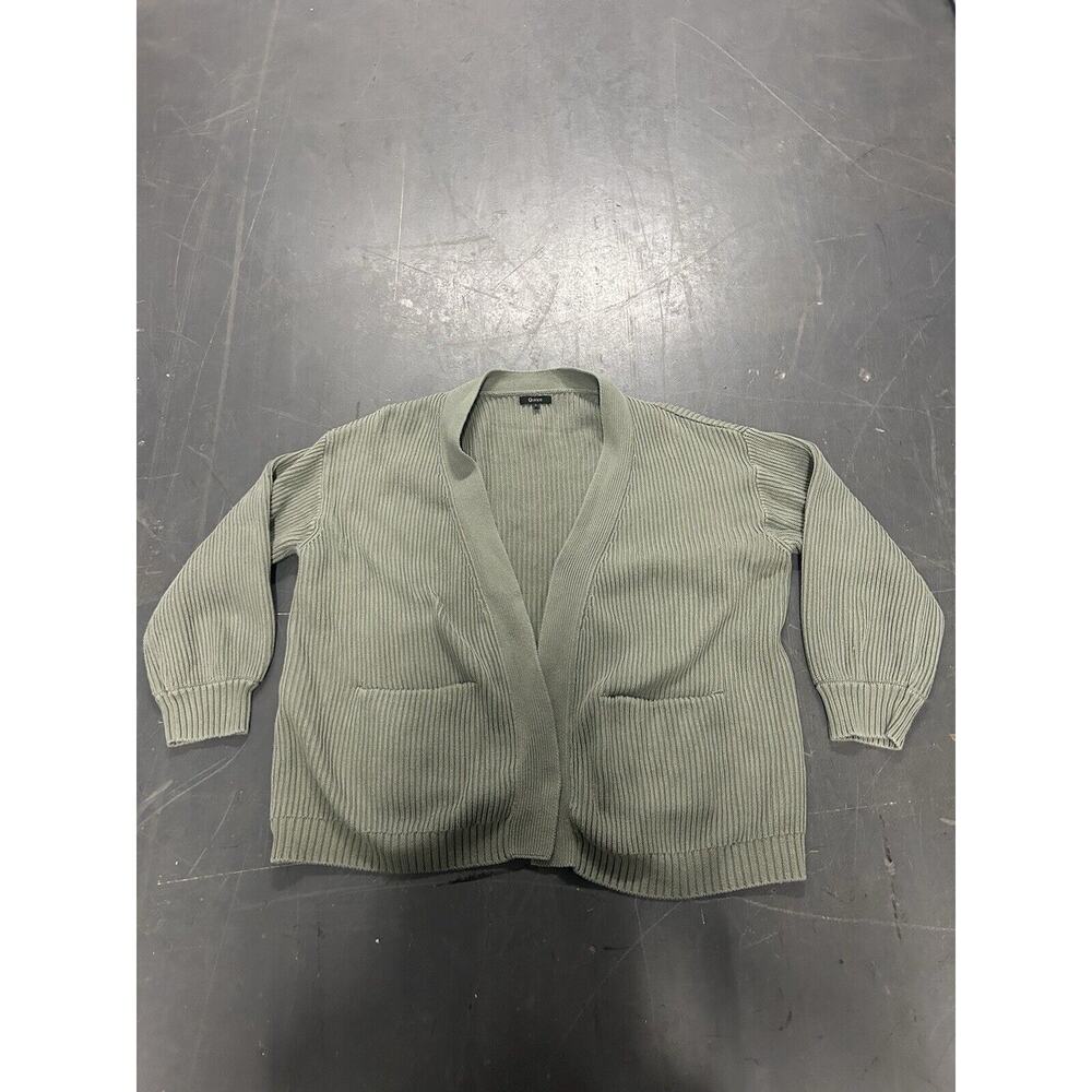 Quince Sage Green Ribbed Cardigan